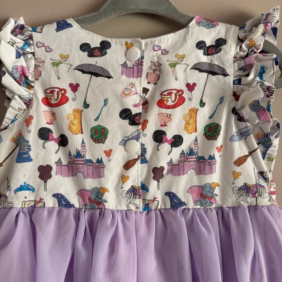 Pistol and Arrow Handmade Disney Print Magic Kingdom Dress Size 3 - Picture 5 of 8